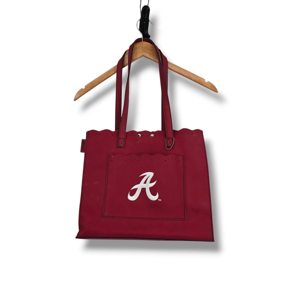 Alan Stuart Atlanta Braves Red Scalloped Tote Bag MLB Fan Gear Shoulder Bag